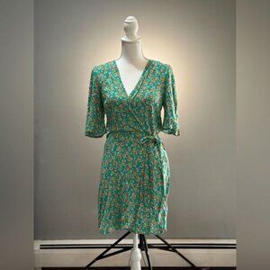 Teal As U Wish Floral Wrap Dress Size M Juniors NWT